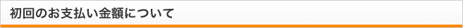 初回のお支払い金額について