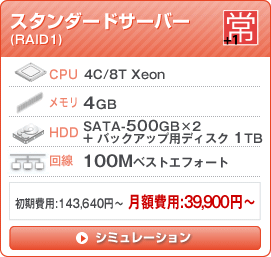 スタンダードサーバー「常＋１」シミュレーション